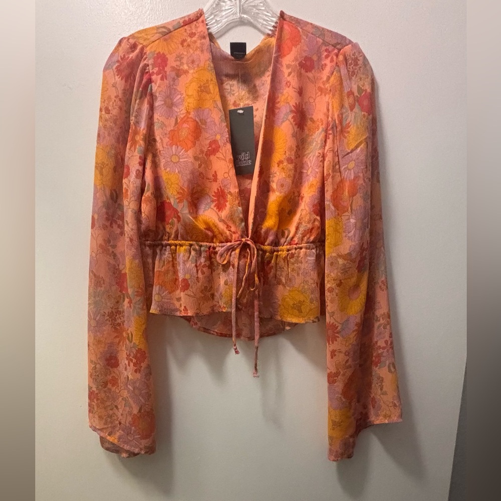 Wild Fable Orange Floral Kimono